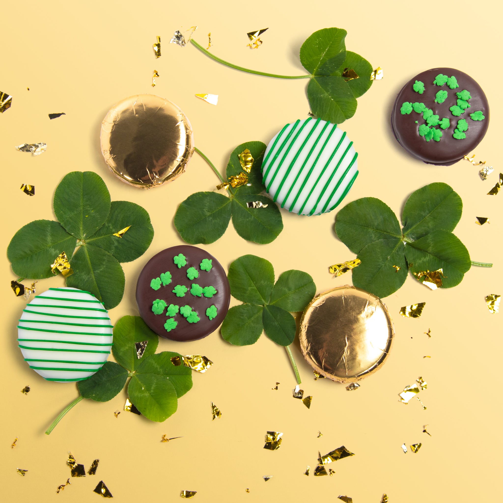 St. Patrick's Day Chocolatey Covered Sandwich Cookies