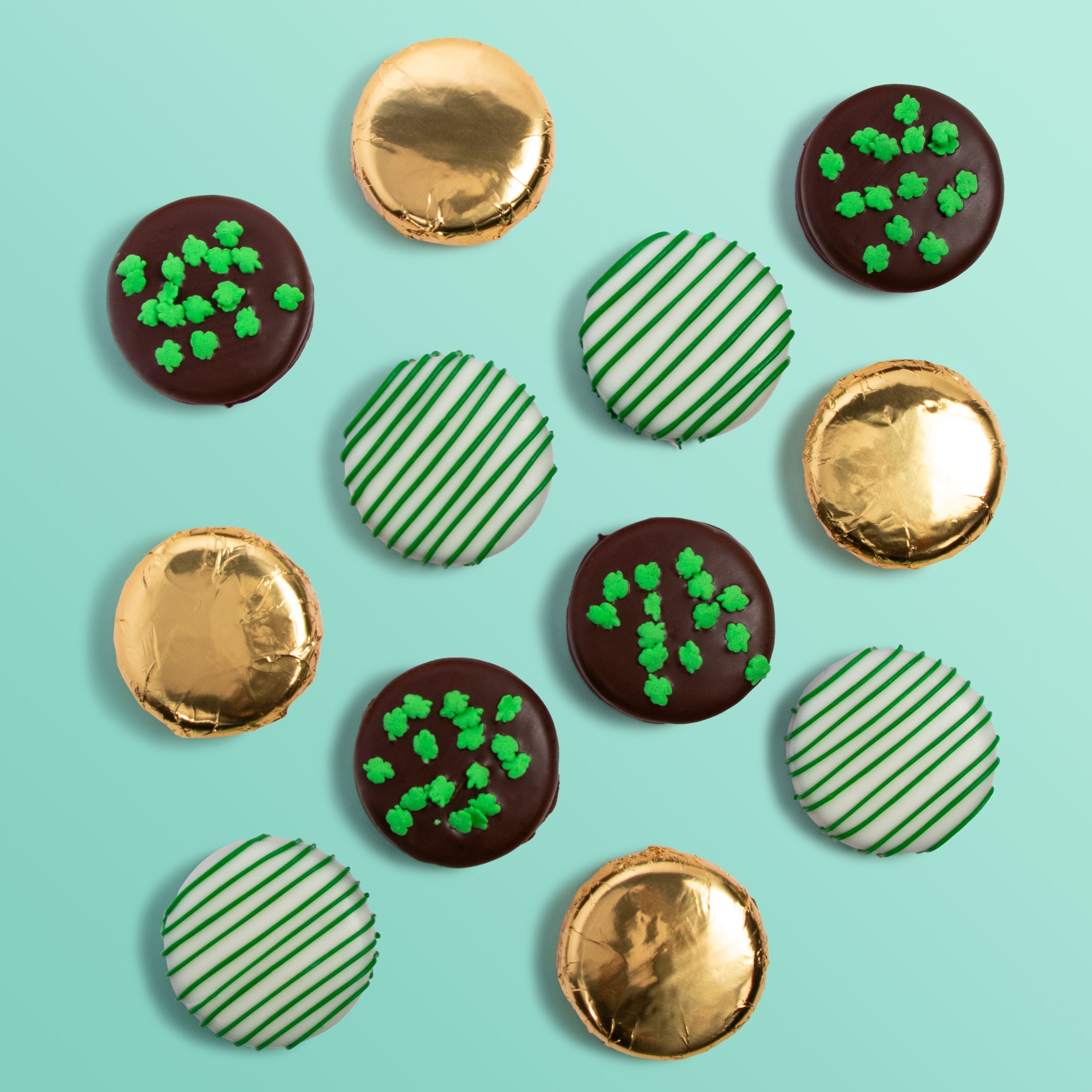 St. Patrick's Day Chocolatey Covered Sandwich Cookies